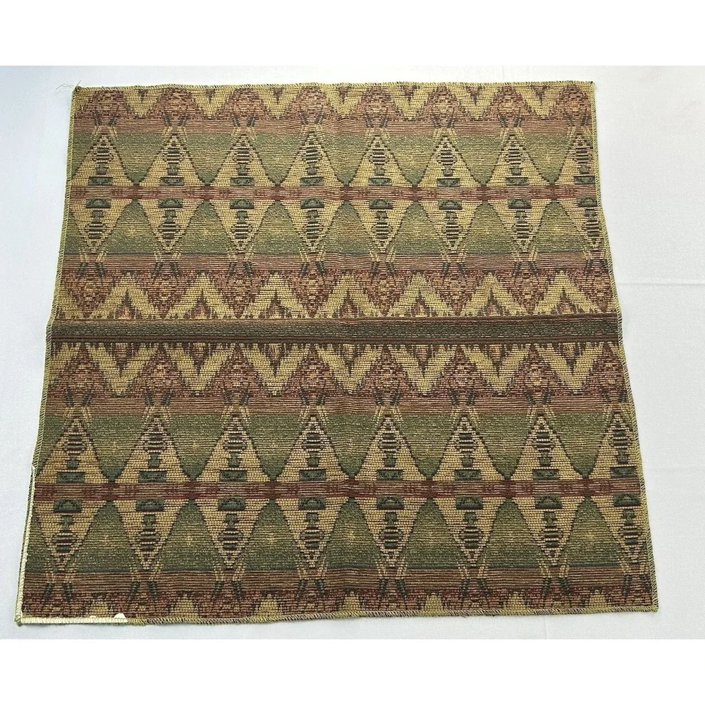 Southwestern Woven Tapestry Table Topper 26.5X26 Rustic Geometric Cabin Lodge